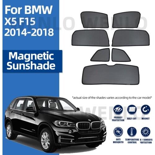 For BMW X5 F15 2014-2018 Front Windshield Car Sunshade Side Window Blind Sun Shade Magnetic Rear Visor Door Mesh Curtains