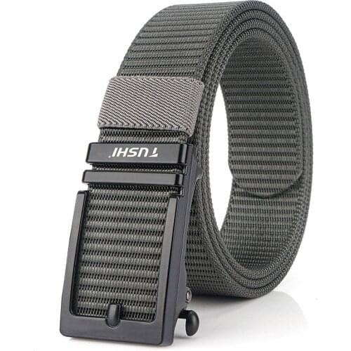 Mens Canvas Belt Automatic Buckle Thickening Non-porous Youth Belt Wild Korean Version of The Tide Casual Nylon Belt Belt Width