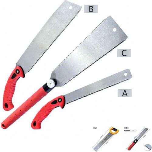 Hand Saw Pull Razor Saw 3-edge Teeth Medium Crosscut Saw For Garden Pruning Wood Bamboo PVC Plastic Cutting Woodworking Tools