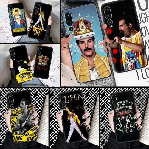 Freddie Mercury Queen Rock Phone case For Huawei P Mate P10 P20 P30 P40 10 20 Smart Z Pro Lite 2019 black 3D shell trend