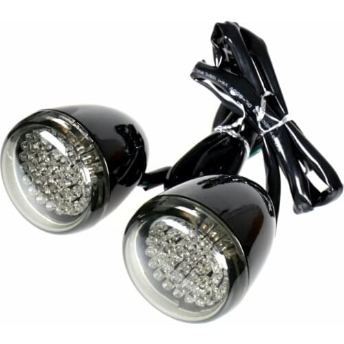 Gloss Black Deuce/Bullet Rear LED Turn Signal&Smoked Lens For Harley Street Glide Softail Dyna Breakout XL 1200 883