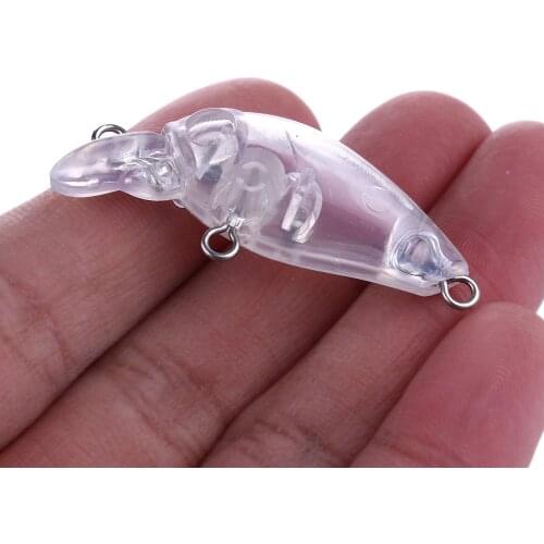 HENGJIA 10pcs Blank Hard Bait Minnow 45mm 3g Unpainted Fishing Lures