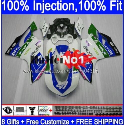 Injection For DUCATI Panigale 899 1199 S 1199R 120MC.53 white blue 899S 12 13 14 15 16 1199S 2012 2013 2014 2015 2016 Fairing