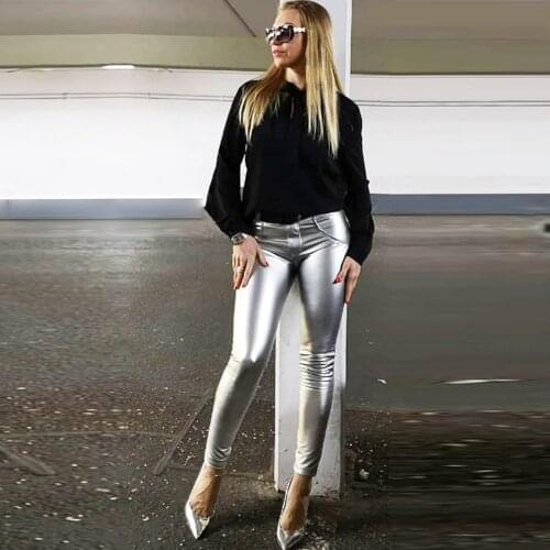 Melody Metallic Leggings Silver Leather Jeans Petite Leather Leggings Gym Leggings Fitness Bum Lift Womens Compression Pants