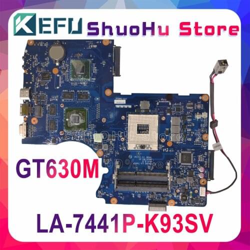 KEFU For ASUS K93SV K93SM K93S K93 GT630M PBL80 LA-7441P REV:2.0 Laptop Motherboard Tested 100% Work Original Mainboard