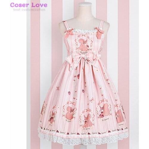 Sweet Lolita JSK Dress Pine Forest Story Lace Trim Bow Ruffle Cotton Linen Lolita Jumper Skirt