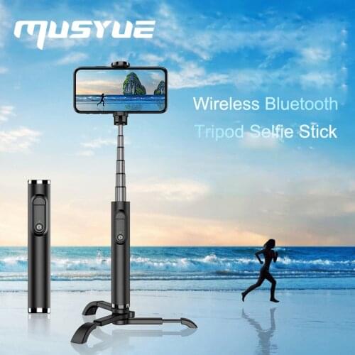 Muyue Mini Portable Tripod Selfie Stick for iPhone Samsung Huawei Xiaomi Wireless Bluetooth Selfie Stick Monopod Self Stick