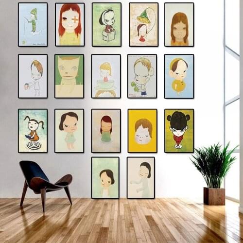 Modular Hd Prints Picture Home Decoration Yoshitomo Nara Paintings Canvas Japan Comics Poster Wall Art For Living Room No Frame