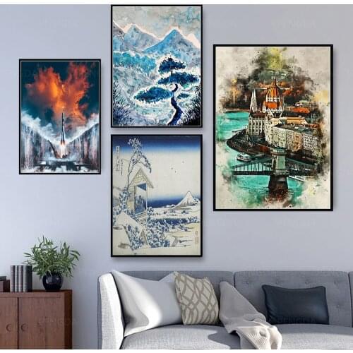 Hd Prints Picture Wall Artwork Beautiful View Modular Paintings Tree Blue Poster Canvas Living Room Home Decoration No Framed