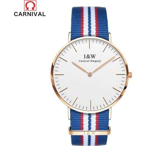 KARNEVAL2018 Mens Watch Brand Luxury Fashion Watches Nylon Mesh Date Waterproof Anti-reflective Sapphire Quartz Wristwatches