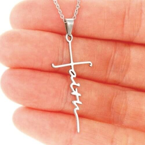 Personalised Cross Necklace For Women Vintage Customized Name Necklace Stainless Steel Necklace Pendant