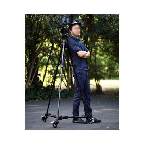 Professional Folding Tripod Dolly For Studio Photo Video Lighting Lockable With Three Wheels Tripod RU DV mobile pulley base