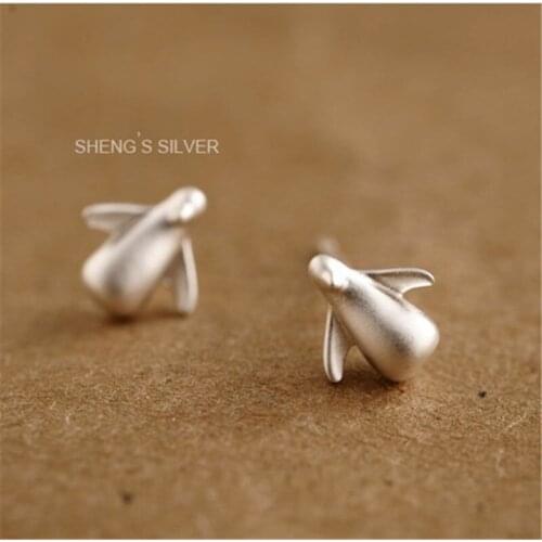 Penguin 925 silver frosting earrings fashion simple desgin ear studs