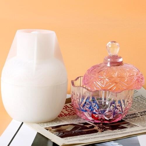 Snow Pattern Storage Box Silicone Mold for DIY Epoxy Resin Coaster Storage Box Resin Mold Handmade Crystal Casting Jar Molds