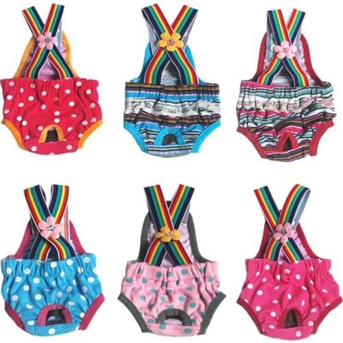 2 PCS Dog Cute Suspenders Physiological Pants Hygiene Pants Safety Pants Bitch Menstrual Pants Anti-harassment Dog Shorts