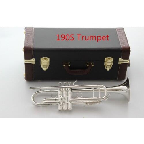 Stradivarius Trumpet AB-190S Bb High Quality Brass Body Silver Plated Surface Brand Musical Instruments With Case Mouthpiec