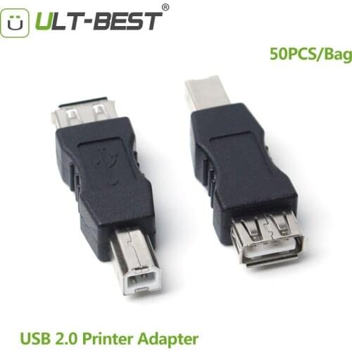 ULT-Best Wholesales 50PCS USB Printer Adapter USB2.0 Female to USB B Male Print Connector Computer Printer Scanner Converter