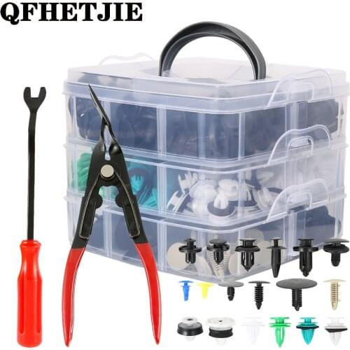 500 PCS Universal Boxed Hybrid Car Fastener Door Trim Panel Auto Bumper Rivet Fixer Fender Fastener Fixing Clip Tool