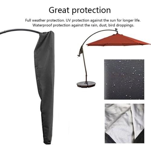 Waterproof Oxford Cloth Outdoor Banana Umbrella Cover Shade Rain Cover Anti-UV Parasol Garden Weatherproof Patio Umbrella Cover