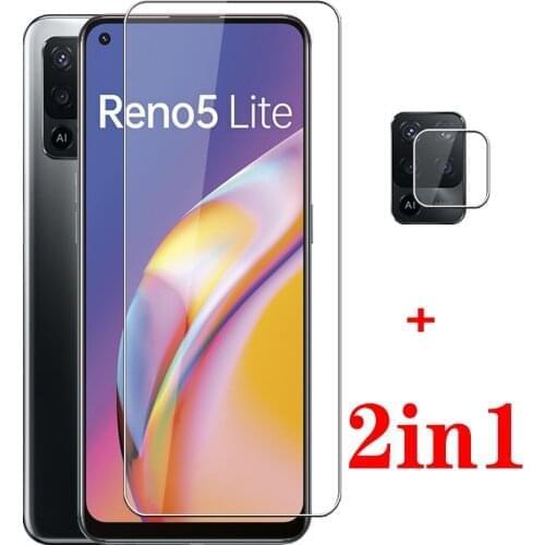 2in1 camera glass for oppo reno 5 lite cases tempered glass on reno5 lite Reno 5 5lite light safty protcetor glas cover films