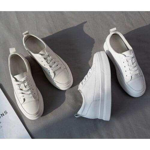 Simple design Cool White Thick Heel Women shoes Trendy Sneakers Women Casual Shoes