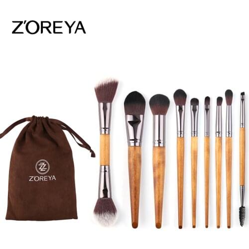 ZOREYA Natural Makeup Brushes Set Professional Foundation Blushes Eye Shadow Eyebrow Blending Brush Toll Beauty Maquillaje