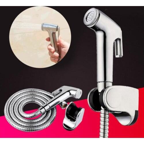 1Set Handheld Adapter Bidet Toilet Shattaf Spray Shower Head Wall Bracket Hose Holder Bath Shower Tap Cleaning Spray Faucet Set
