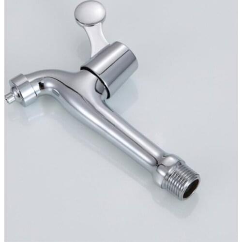 1PC Chrome Bibcock Faucet Brass Wall Mounted Bathroom Tap Garden Faucet Outdoor Bathroom Water Mixer