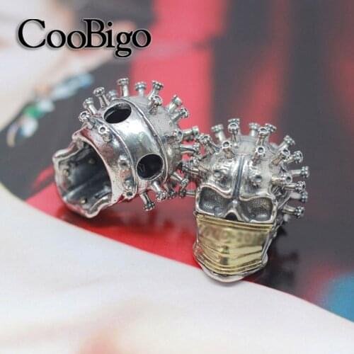 1pcs EDC Tools S925 Sterling Silver Paracord Knife Bead Silver Pendant Keychain Necklace Beads