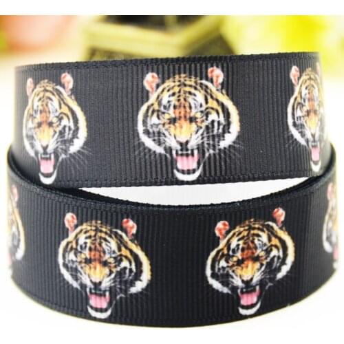 22mm 25mm 38mm 75mm Tigers Cartoon printed Grosgrain Ribbon party decoration 10 Yards X-04495