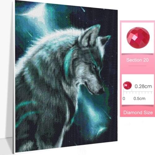 Wolf Full Drill cartoon diamond painting Round Diamond Embroidery Diamond Picture Christmas Home Decor