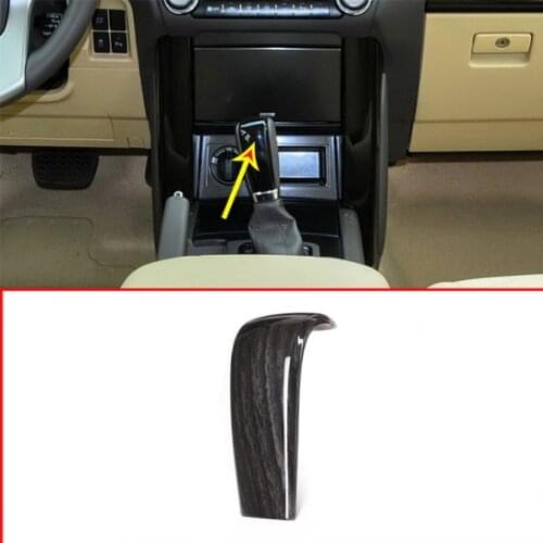 Black wood grain ABS Car Center Gear Shift Head Cover Trim For Toyota Land Cruiser Prado FJ150 150 2010-2017 Auto Accessories