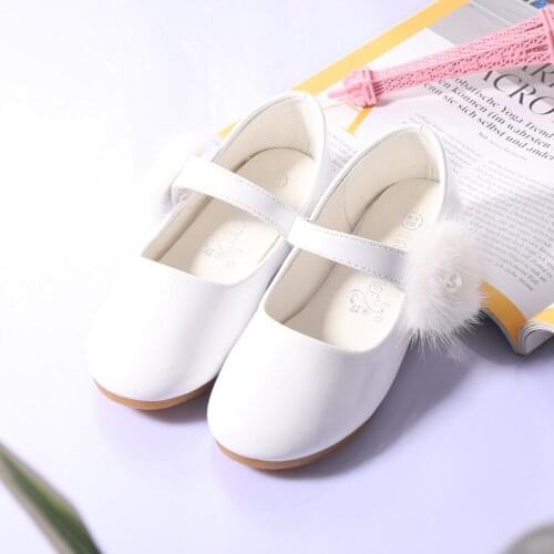Children shoes spring autumn Girls princessshoes For kids Slip-on PU leather white and pink kids casual shoes