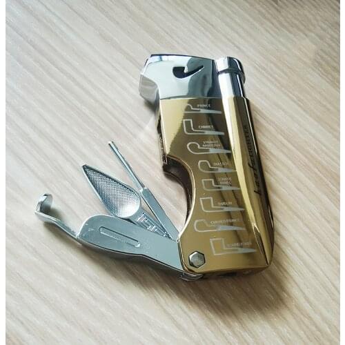 Gas inflatable lighter oblique fire pipe machine with pipe tool multi-function creative metal cigar lighters