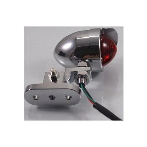 Chrome Motorcycle Rear Brake Stop Running Tail Light Cafe Racer Bobber VN VTX
