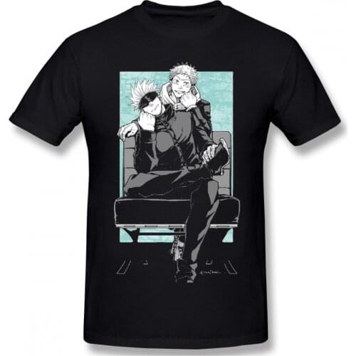 Jujutsu Kaisen Itadori Megumi Fushiguro Satoru Anime TShirts for Men Cool Funny Crewneck Cotton T Shirt 2020