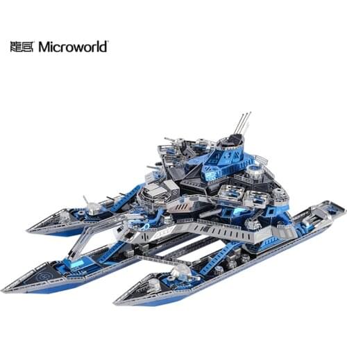 2020 Microworld Leader NO 1 model kits DIY laser cutting Jigsaw puzzle boat warship model 3D metal Puzzle Toys for adult Gift