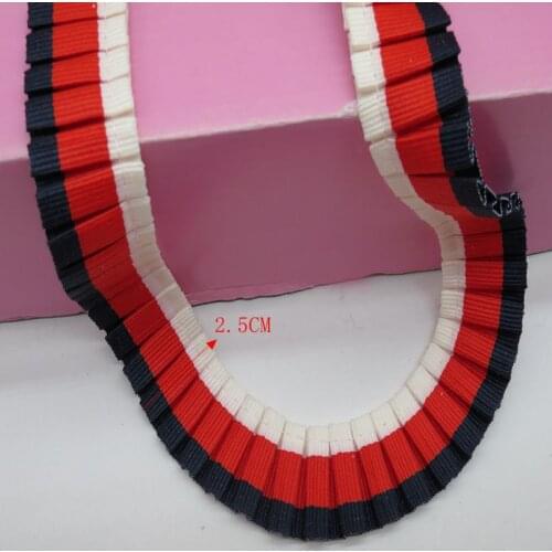 3M/lot 2.5CM wide new blue/red/white wrinkled lace skirt cuff neckline webbing lace clothing accessories SC363