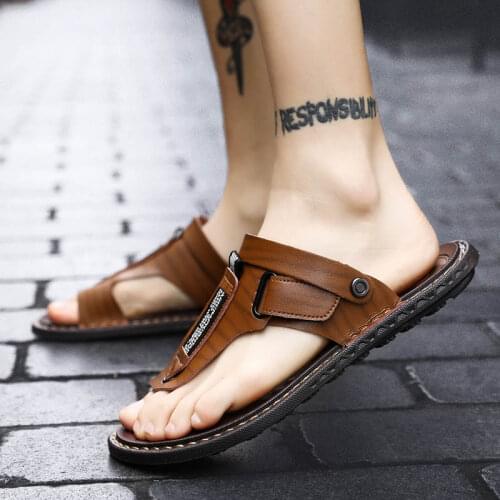 COSIDRAM Men Summer Sandals New 2019 Pu Leather Shoes Fashion Sandals Hot Sale Beach Shoes for Male Plus Size BRM-140