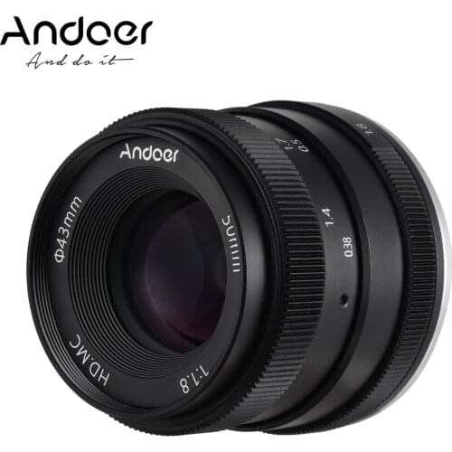 Andoer 50mm F1.8 Digital Camera Lens Large Aperture APS-C Frame Mirrorless Camera Lens for Canon Fujifilm Fuji Olympus Sony