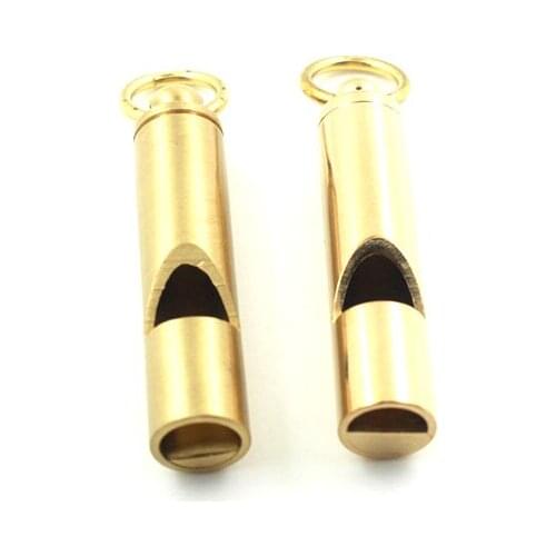 Outdoor EDC Brass opper Whistle Camping Survival Tool Key Ring Pendant Vintage Copper EDC Tool Sporting Goods Dog Training Gear