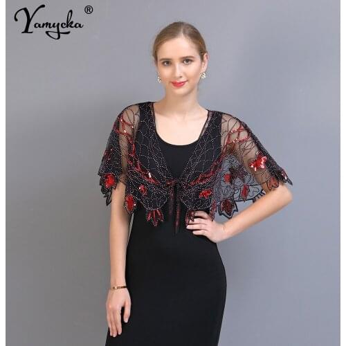 Sexy See Through elegant Sequin Summer crop top women smock mesh blouses Party vintage Cover Up tops hollow Cardigan shawl 2021