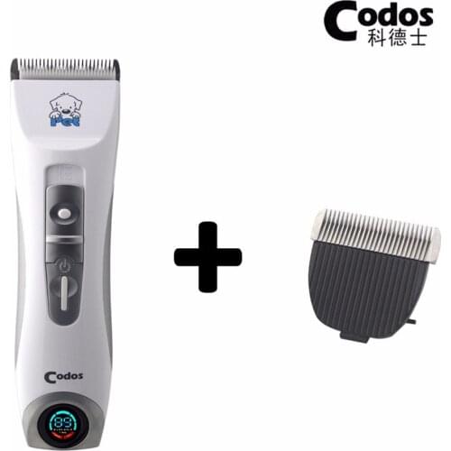 Professional Codos CP9600 Pet Trimmer Electric Pet LCD Display Grooming Haircut Shaver Machine Silver Rechargeable Dog Clipper