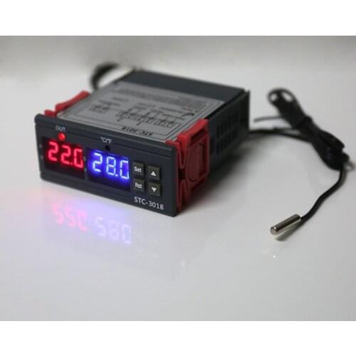 Duble Display Temperature Controller Celsius & Fahrenheit 10A Thermostat Switch AC 110V 220V DC 12V 24V