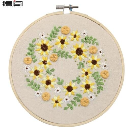 Hand embroidery diy material package plant flower three-dimensional European-style ribbon embroidery adult creative production V