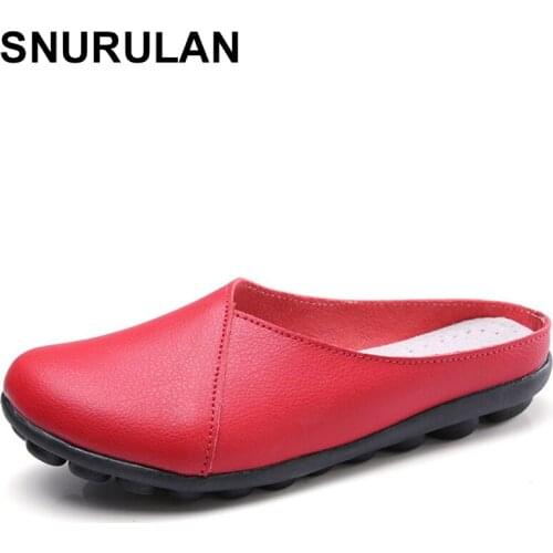 SNURULAN Summer Women Sandals Fashion Soft Leather mother No toe slippers Woman Handmade Casual beach Sandals Provide E184