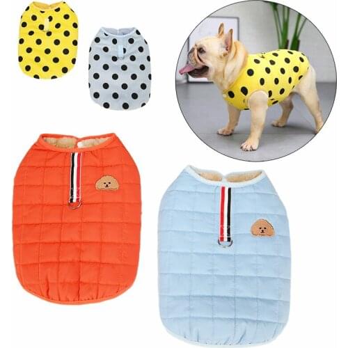 Warm Thicken French Bulldog Pet Jacket Vest with Ring Winter Dog Clothes for Small Medium Dogs Pug Coat mascotas Clothing Outfit