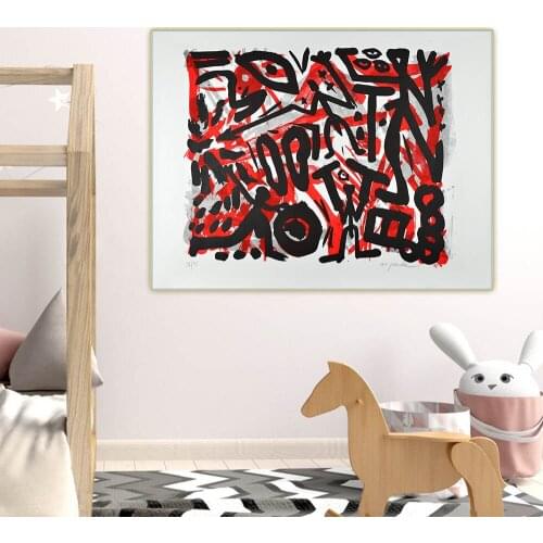 Theorie und praxis by A.R Penck Abstract Canvas Oil Painting Aesthetics Picture Art Backdrop Wall Hanging Decor Home Decoration