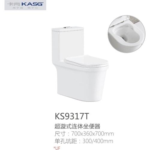 WC Toilet with Daul Flush Ceramic One Piece, Siphon Flushing Elongated Wall Mount Toliet,Bowl Soft Close Seat Cover