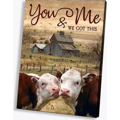 Vintage Classic Retro Poster Farm Cows You And Me Printing Painting On Canvas Wall Stickers For Living Room Home Art Decoration